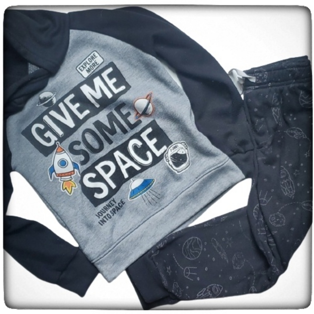 Toddler Boys Space Play Jogging Suit 2 Piece Set Size 5/6